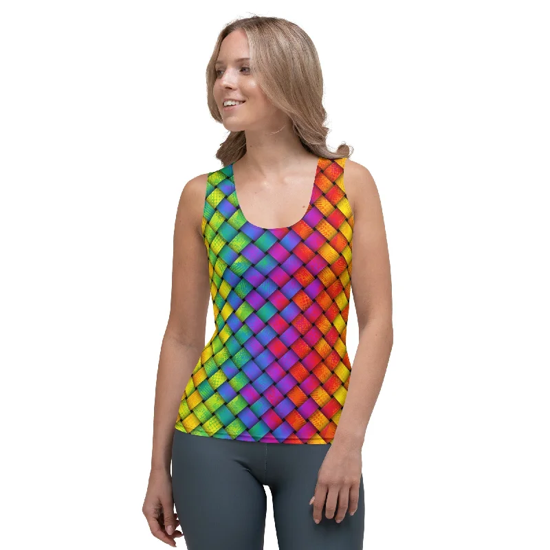 3D Rainbow Pattern Tank Top