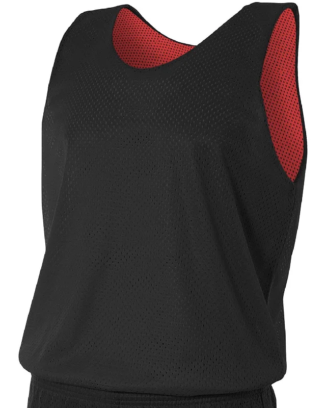 A4 Men's Reversible Mesh Tank | Black/ Red