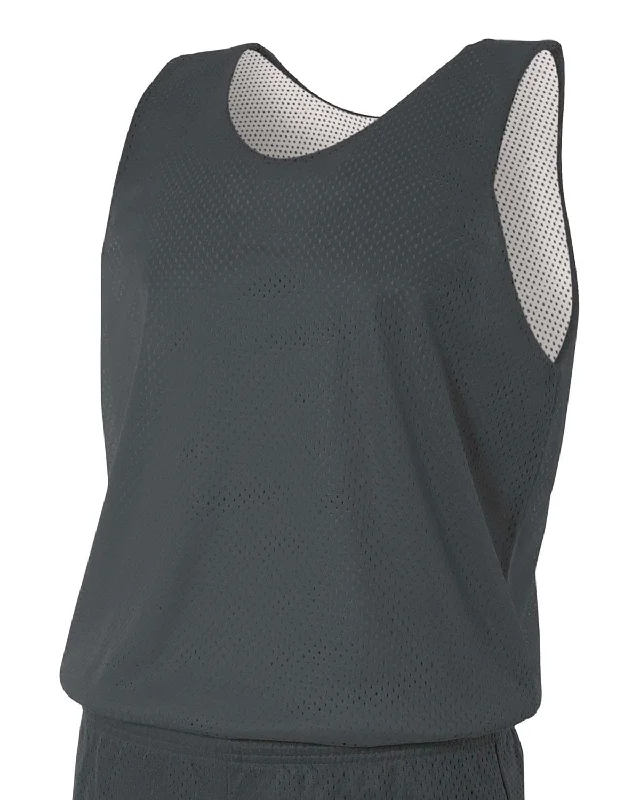 A4 Men's Reversible Mesh Tank | Graphite/ White