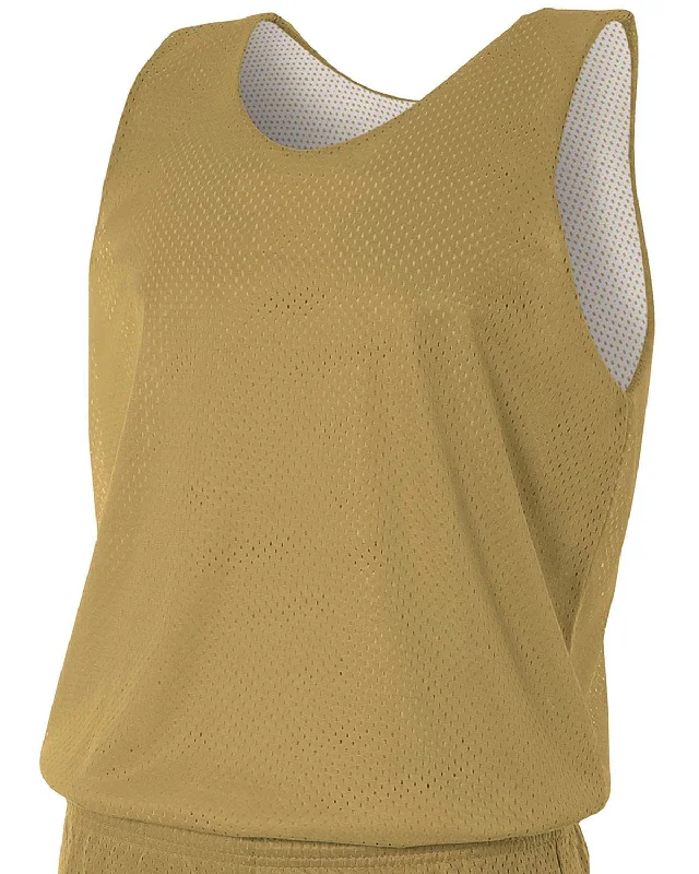 A4 Men's Reversible Mesh Tank | Vegas Gold/ Wht