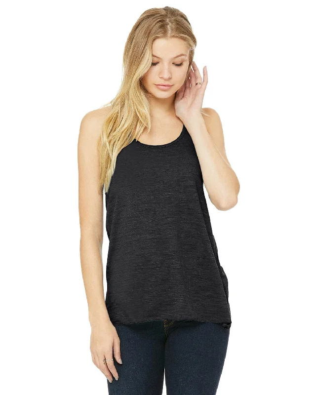 Bella+Canvas Ladies Flowy Racerback Tank | Chrcl Blk Slub