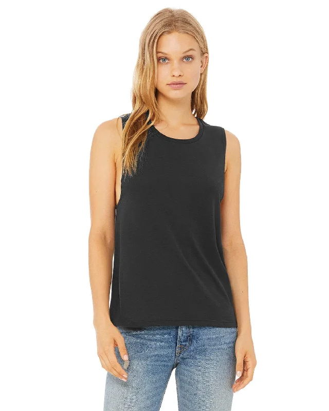 Bella+Canvas Ladies Flowy Scoop Muscle Tank | Dark Grey