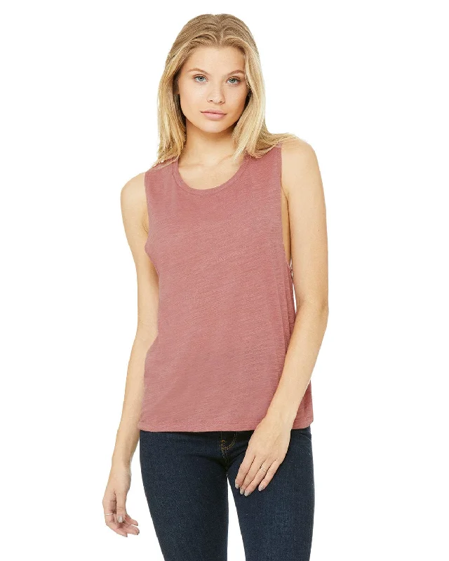 Bella+Canvas Ladies Flowy Scoop Muscle Tank | Mauve Slub