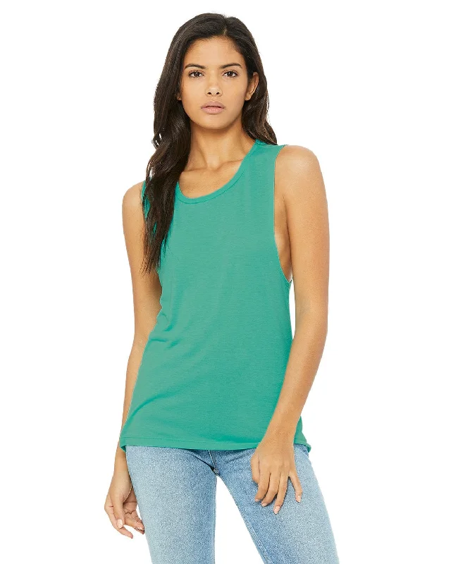 Bella+Canvas Ladies Flowy Scoop Muscle Tank | Teal