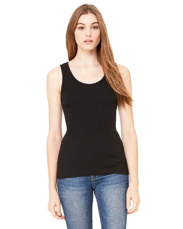 Bella+Canvas Ladies Rib Tank Top | Black