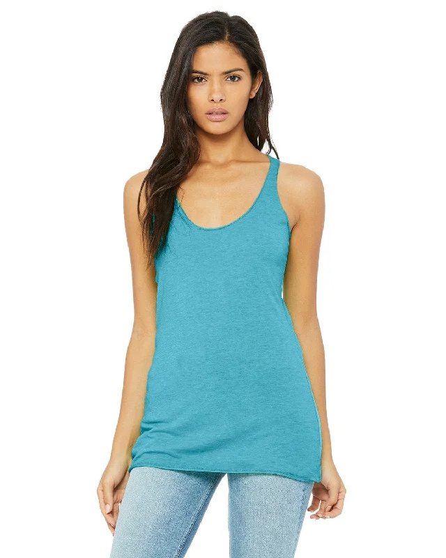 Bella+Canvas Ladies Triblend Racerback Tank | Aqua Triblend