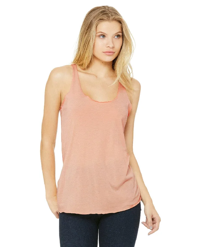 Bella+Canvas Ladies Triblend Racerback Tank | Peach Triblend