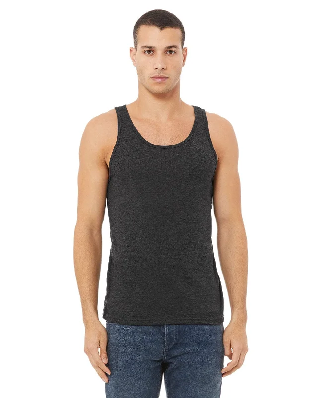 Bella+Canvas Unisex Heather CVC Tank | Dark Gry Heather