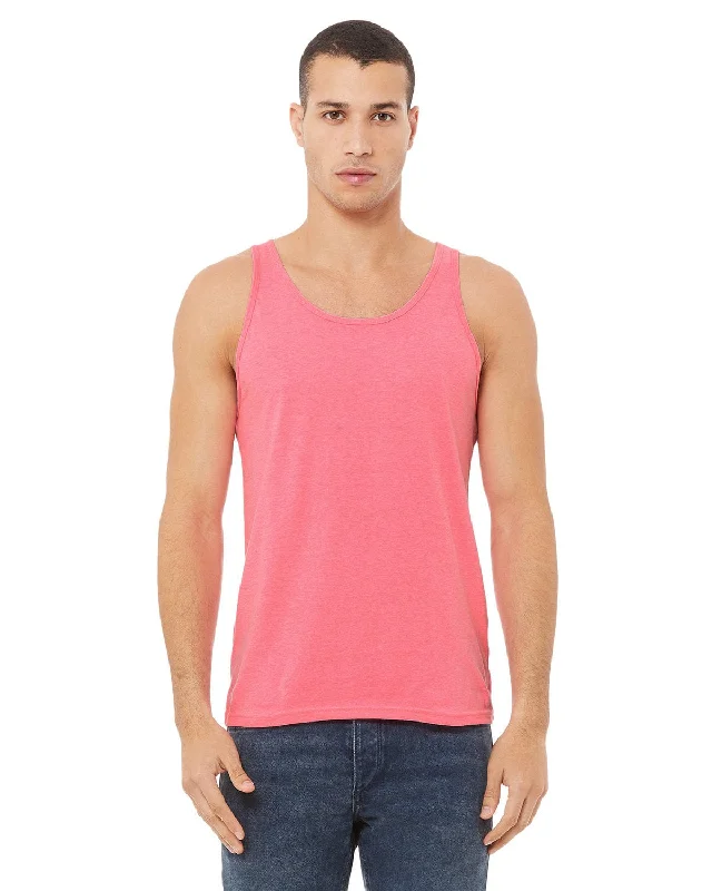 Bella+Canvas Unisex Heather CVC Tank | Neon Pink