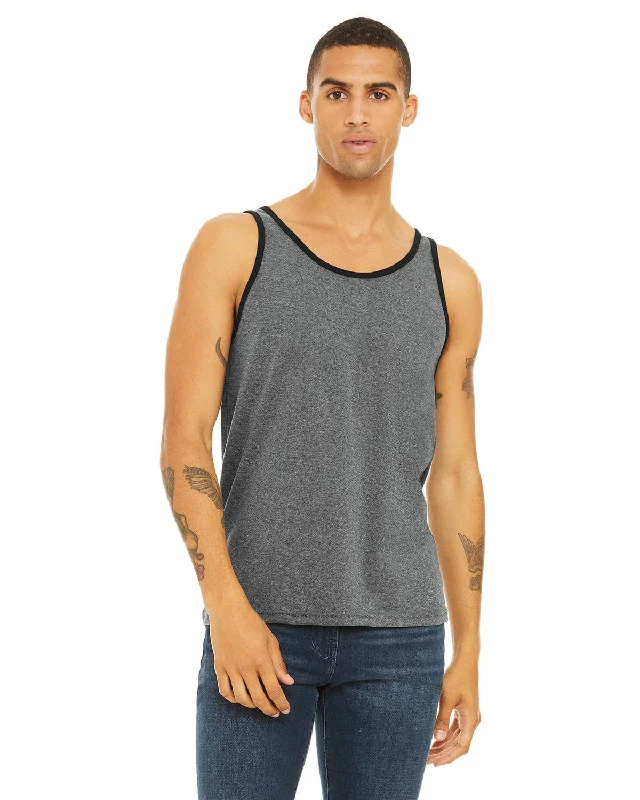 Bella+Canvas Unisex Jersey Tank | Deep Hthr/ Black