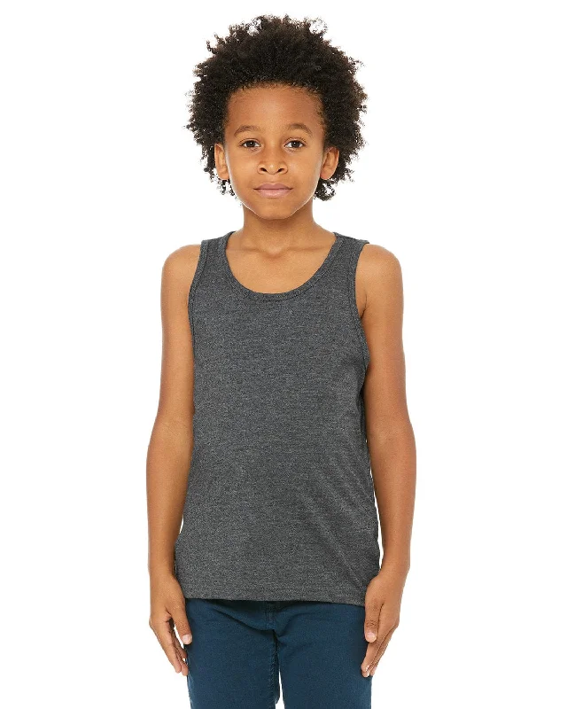 Bella+Canvas Youth Jersey Tank | Dark Gry Heather