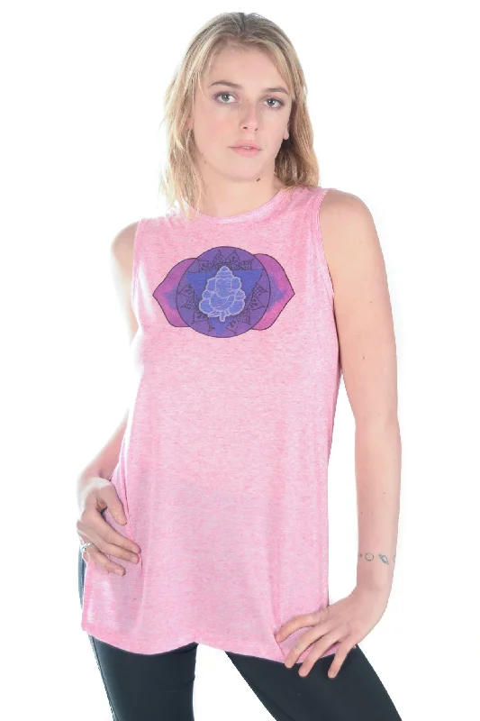 Third Eye Threads Eche Sleeveless Vented Tunic With Third Eye Chakra