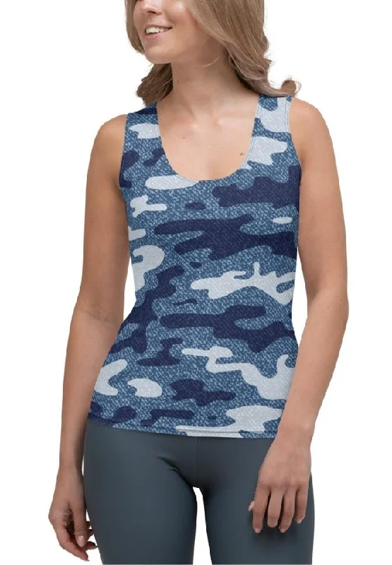 Denim Camo Print Tank Top