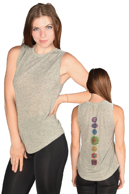 Full Chakra Back with Enlarged Heart Chakra Boyfriend Tee