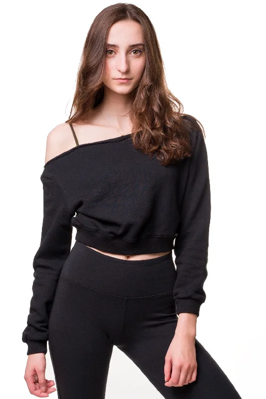 Off the Shoulder Crop Sweatshirt