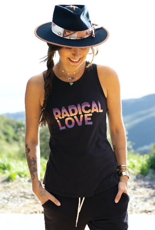 'Radical Love' Perfect Fit Tank-Top - Vintage black