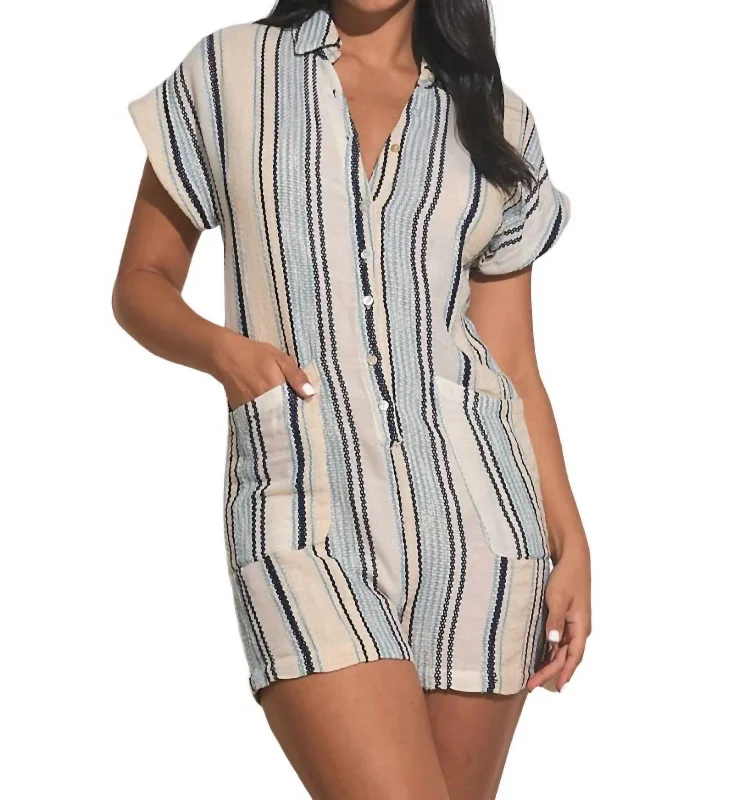 Alexis Romper In Natural Blue