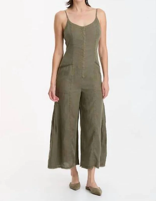 Calistina Jumpsuit In Kombu Pigment