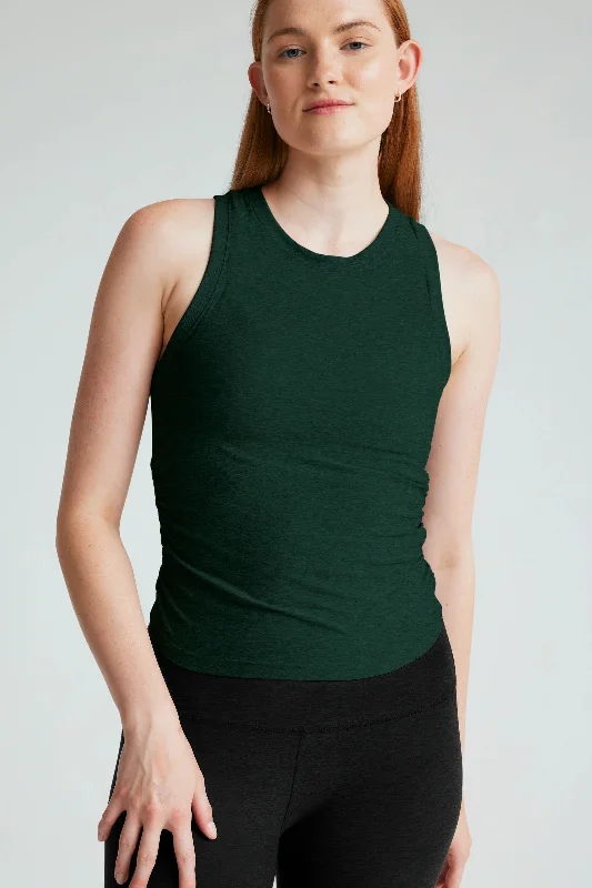 Featherweight Your Fit Shirred Tank - Dark Spruce