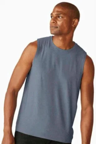 Mens Freeflo Muscle Tee - Shadow Blue