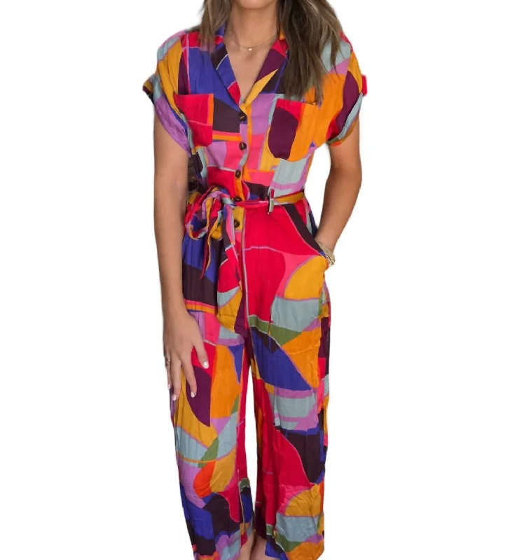 Mosaic Jumpsuit In Multi Color