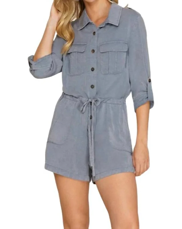 Reese Romper In Blue