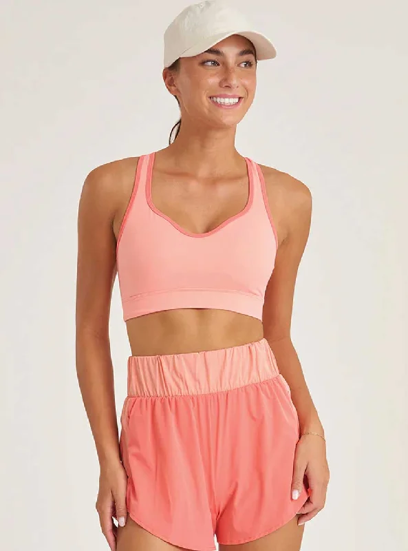 Thrive Société Women's Endure Open Back Tank Sports Bra - Melon Orange