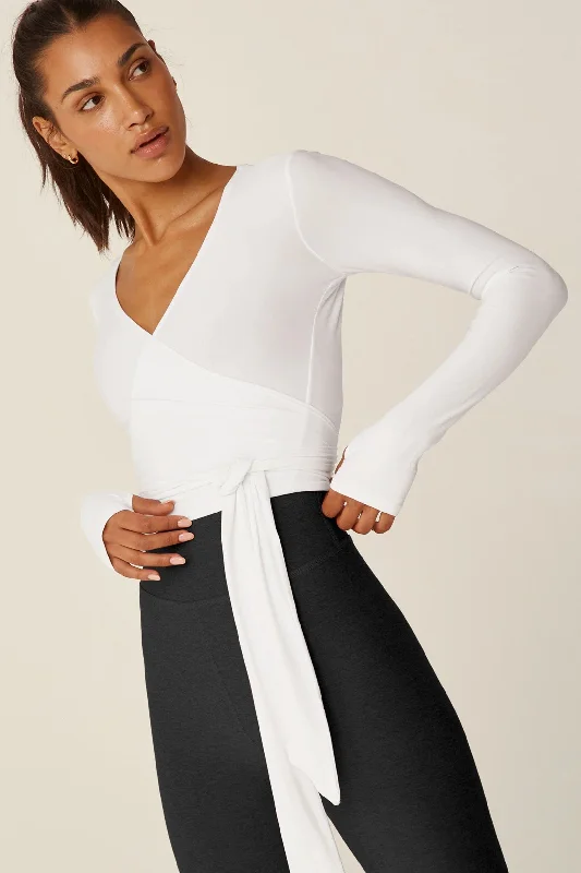 Waist No Time Wrap Top - Cloud White