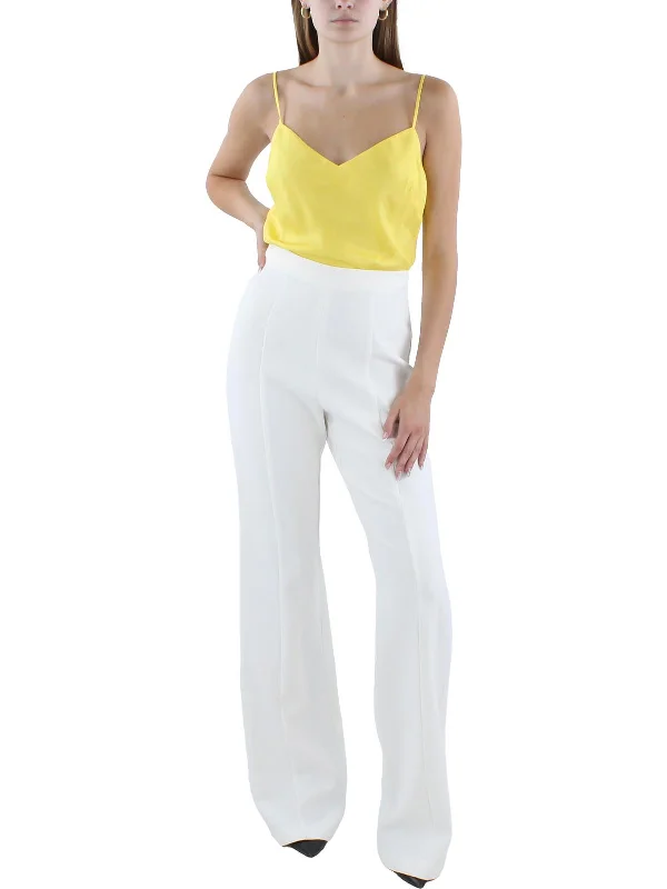 Womens Silk Wide Leg Jumpsuit