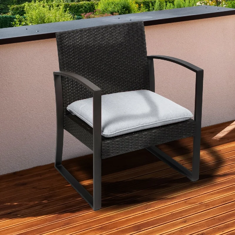 Aoodor 19.7'' X 18.9'' Patio Furniture Seat Cushion with Ties Outdoor/Indoor- Set of 4 - 25x25x8