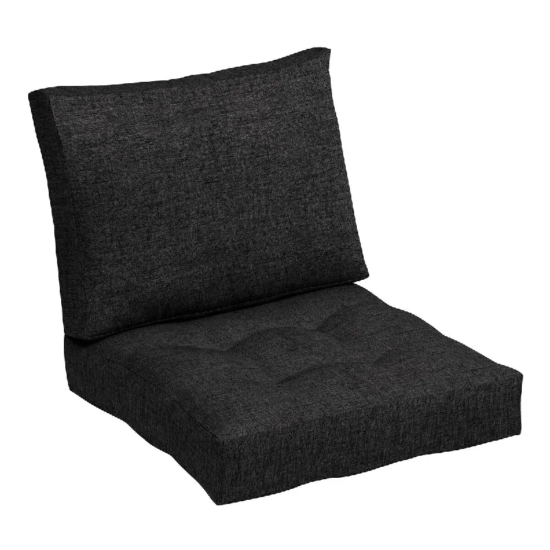 Arden Selections Outdoor Plush Modern Tufted Blowfill Deep Seat Set, 24 x 24