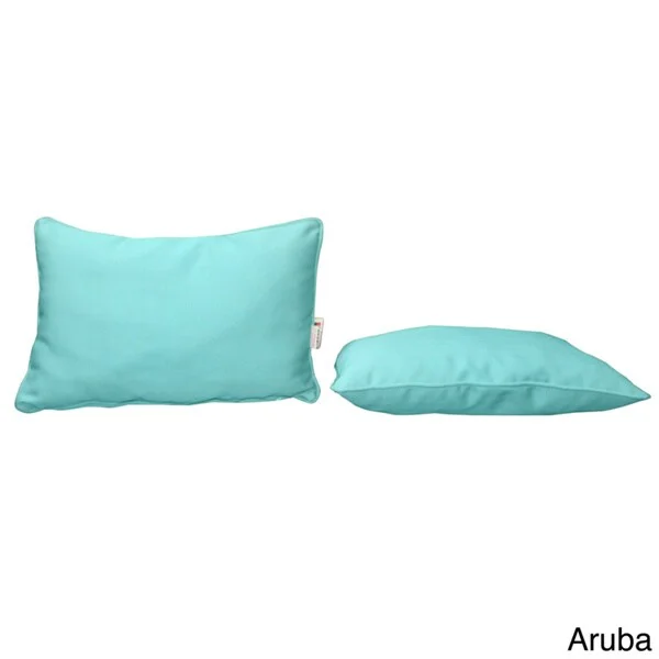 Bellini Sunbrella Fabric Lumbar Pillow With Piping (Set of 2)