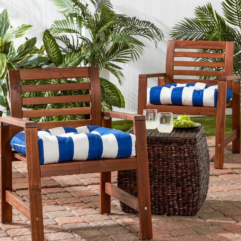 Daytona 20-inch Outdoor Stripe Chair Cushion (Set of 2) by Havenside Home