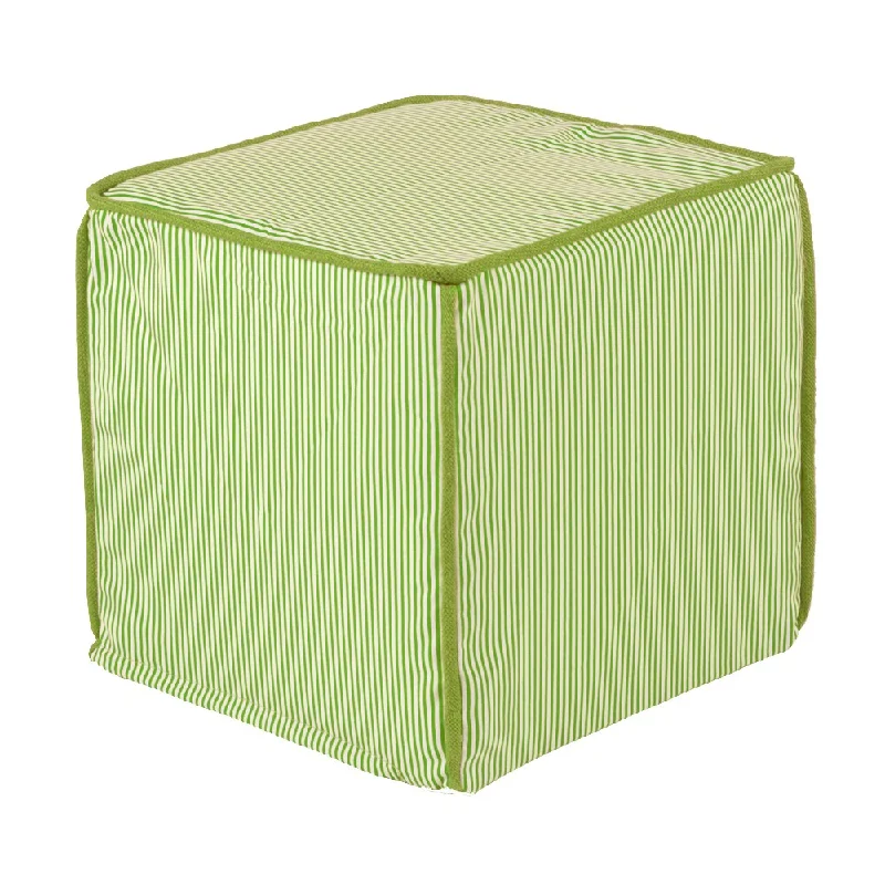 Desoto Chartreuse Square Avocado Corded Zippered Foam Ottoman