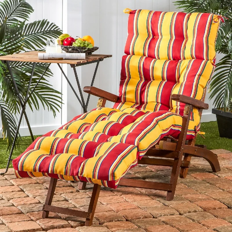 Elminton 72-inch Outdoor Stripe Chaise Lounger Cushion by Havenside Home - 22 w x 72 l