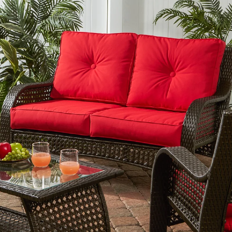 Greendale Deep Seat Outdoor Loveseat Cushion Set in Sunbrella Fabric