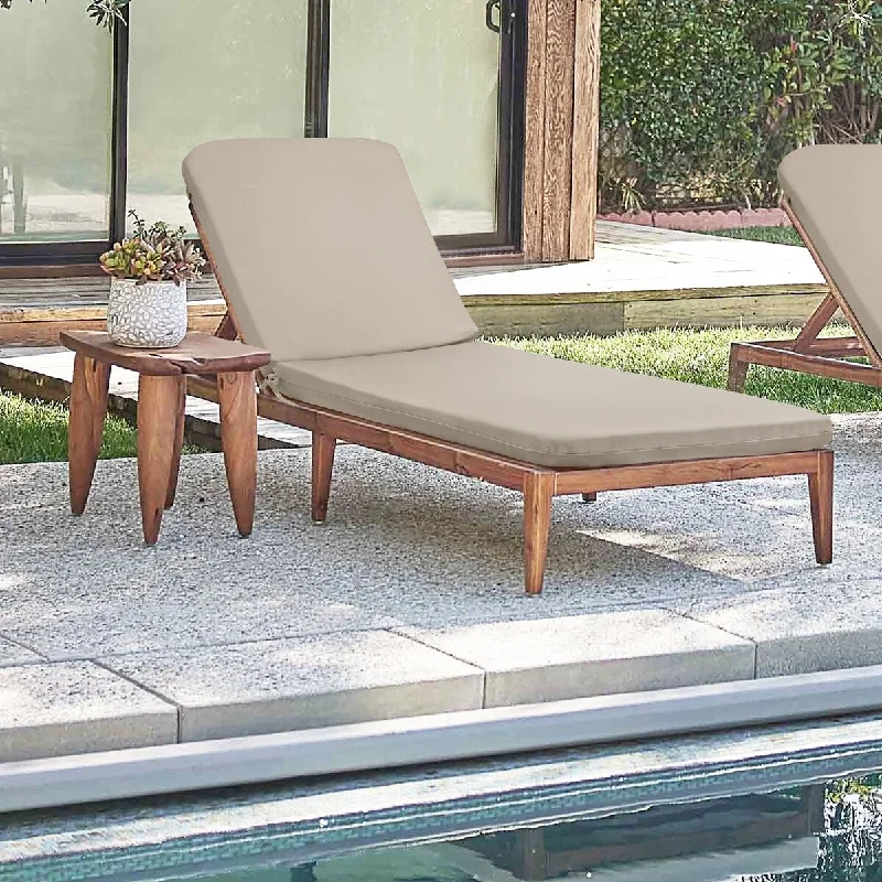 Nature Outdoor Lounger Cushion 22 x 73 in Solid Taupe - 22" x 73"