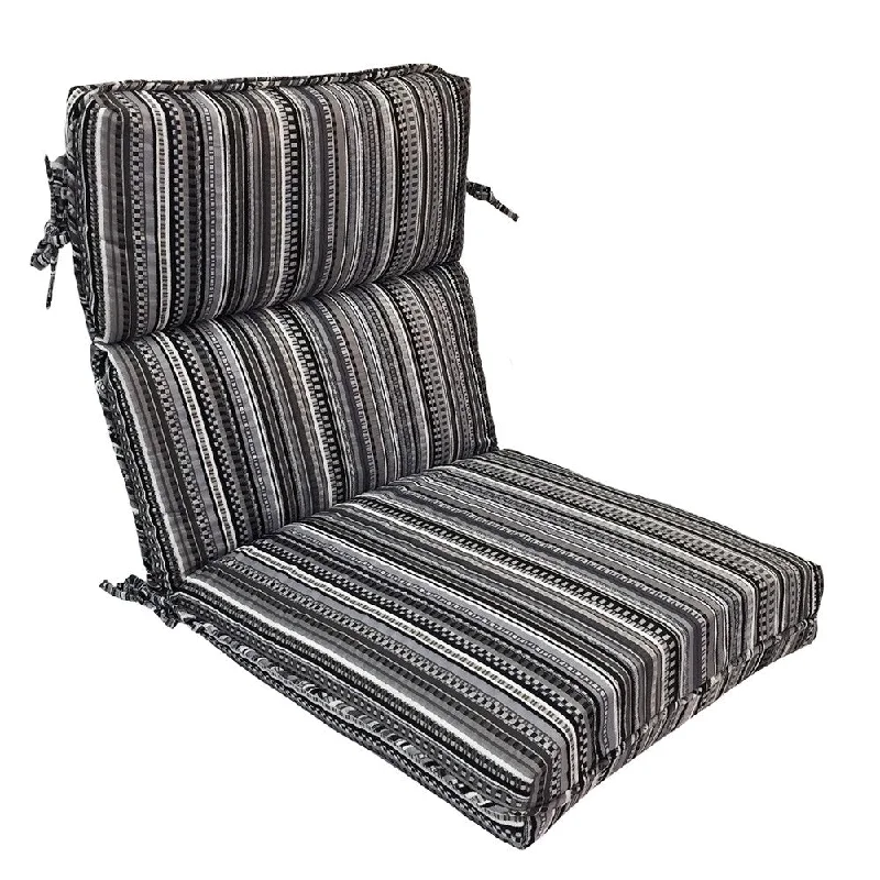 O'Sunrags Striped UV-resistant Modern High Back Cushion