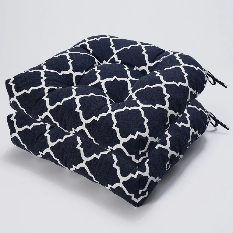 Outdoor Chair Cushions Thickened Seat Cushions Set of 2,Navy Blue