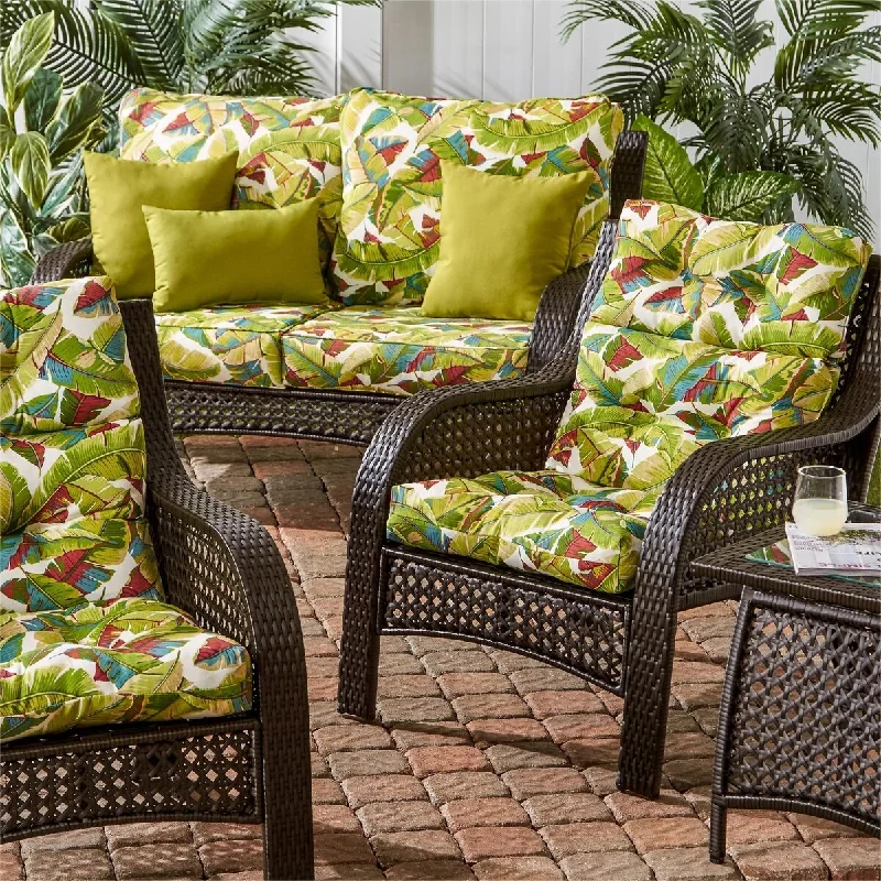 Outdoor High Back Chair Cushion (set of 2) 44 x 22 in.