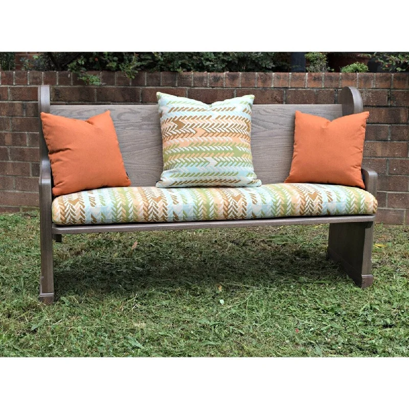 Pew Bench Cushion in Sunbrella Escape Partridge