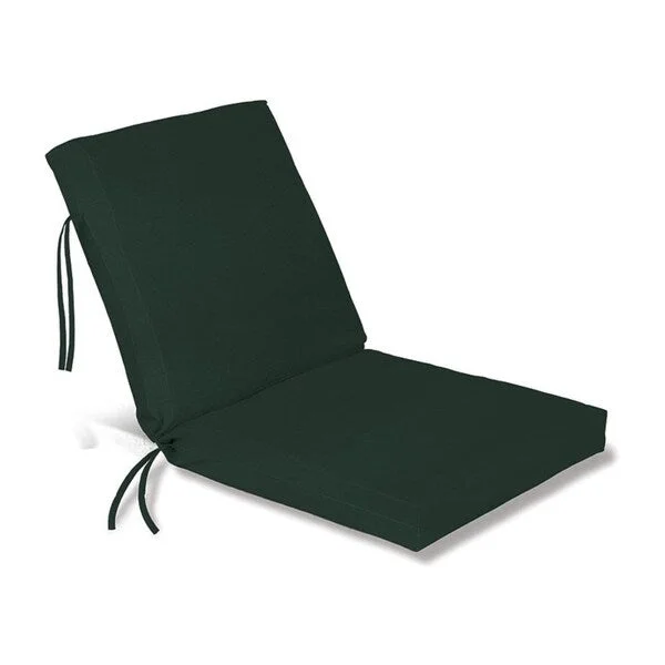 Polyester Classic Chair Cushion With Ties, Seat 19" x 17" x 20.5" in Forest Green