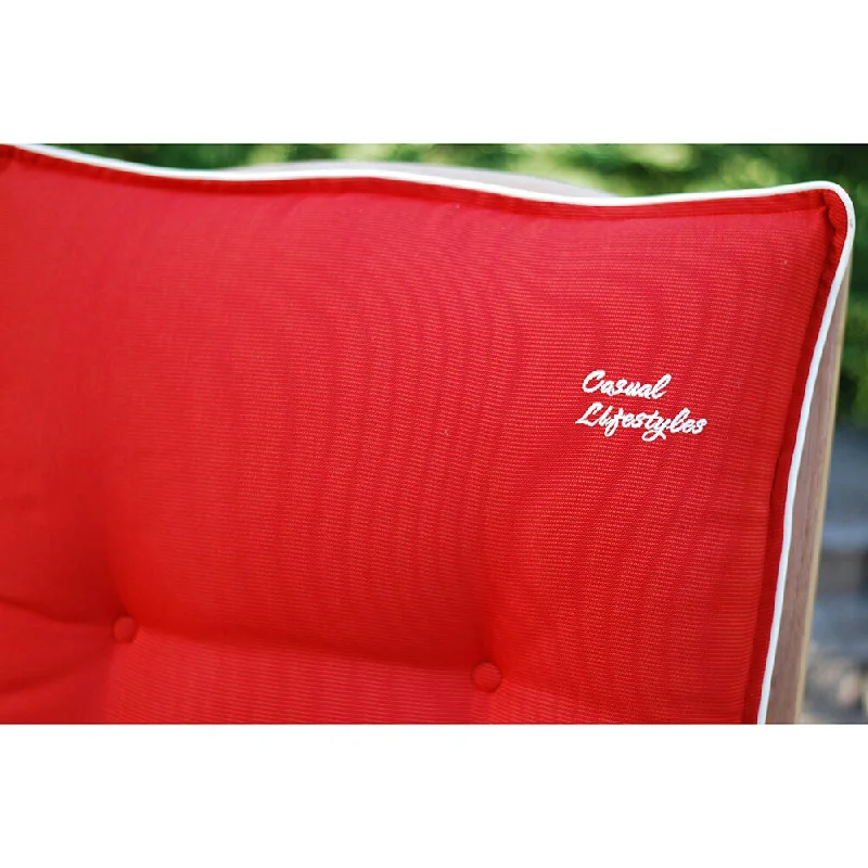 Red High Back/ Recliner Patio Chair Cushions (Set of 2)