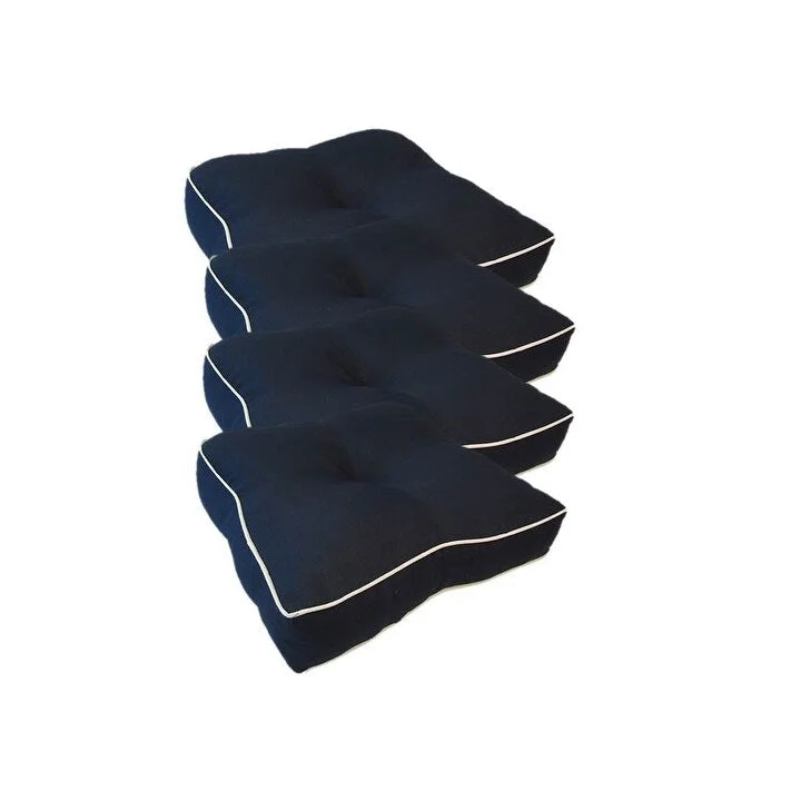 Suntastic Indoor/ Outdoor Navy Textured Seat Cushions (Set of 4)