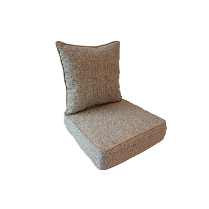 Suntastic O'Fiddlestix Indoor/ Outdoor Grey/Beige Mix Deep Seat and Back Cushions