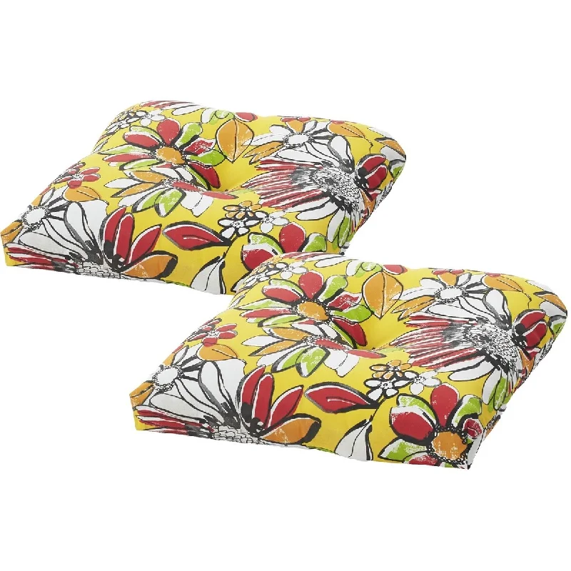 Tempo Outdoor Zoe Canary Single Cushions Set of 2 - 19x19