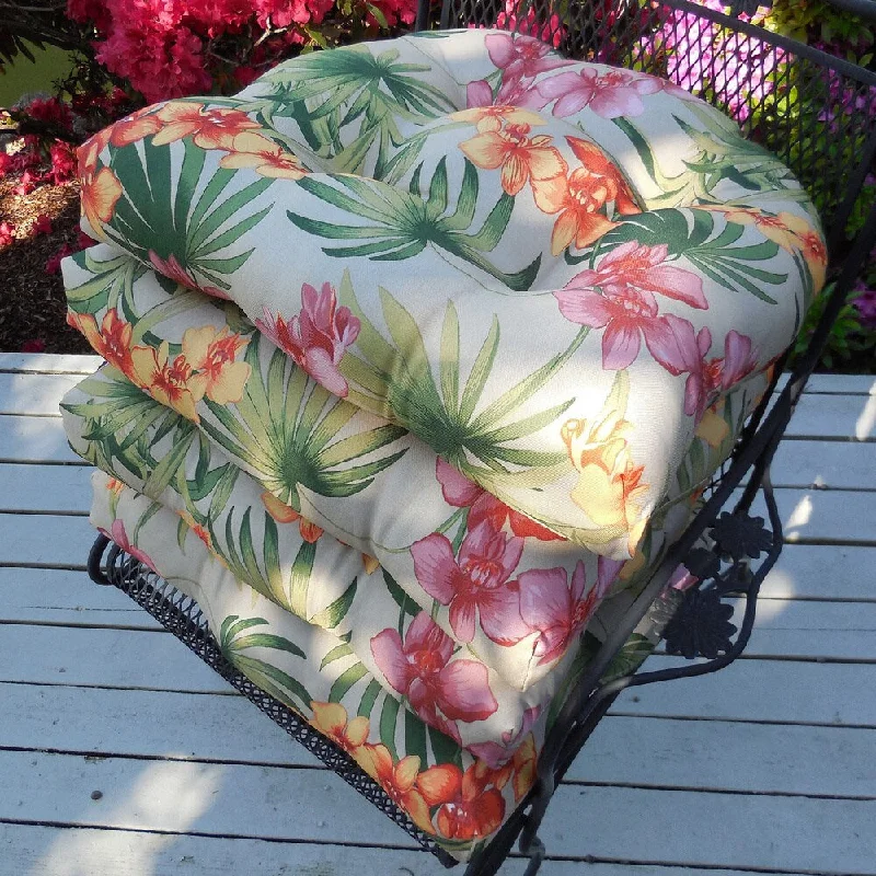 Tommy Bahama African Orchid Indoor / Outdoor Oversized Chair Pads (Set of 4)