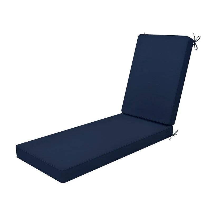 UPHA 72" x 21" x 3" Outdoor Chaise Lounge Cushion Furniture Cushion with Ties