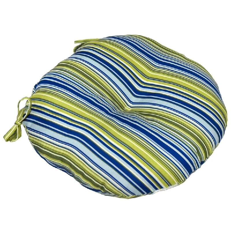 Vivid Stripe Indoor Bistro Chair Round Cushion (Set of 2)