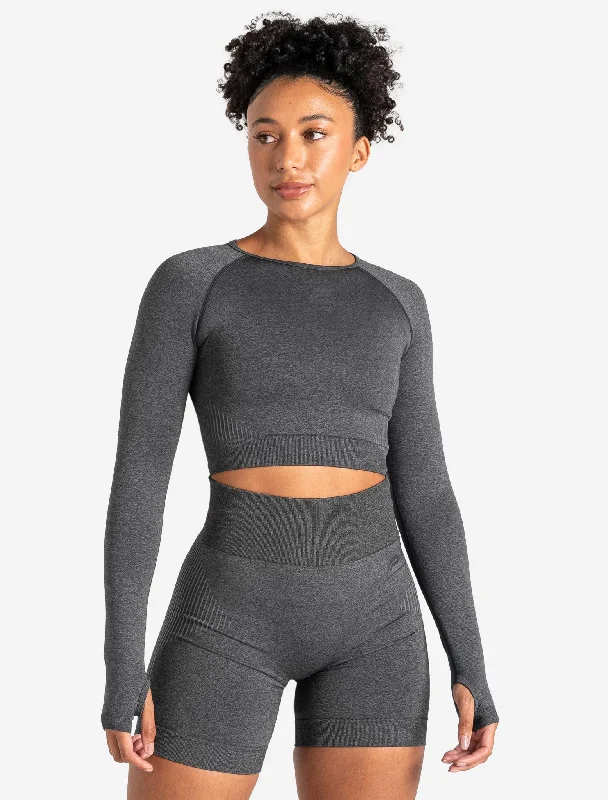 ADAPT 2.0 Seamless Crop Top - Charcoal